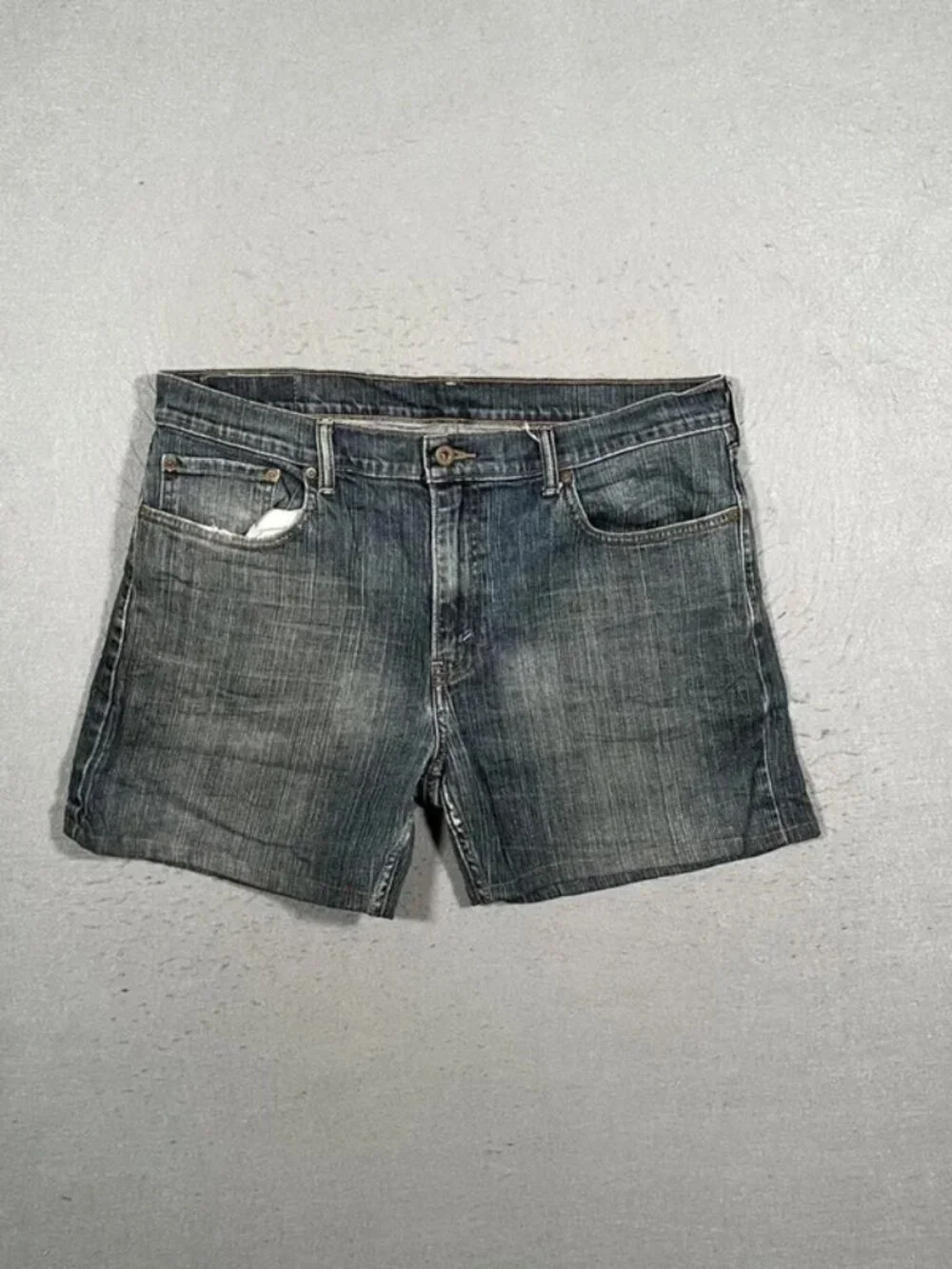 Levi’s 559 Blue Cropped Denim Shorts Relaxed Fit W36 I6